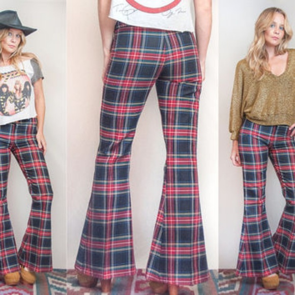70s plaid bell bottoms